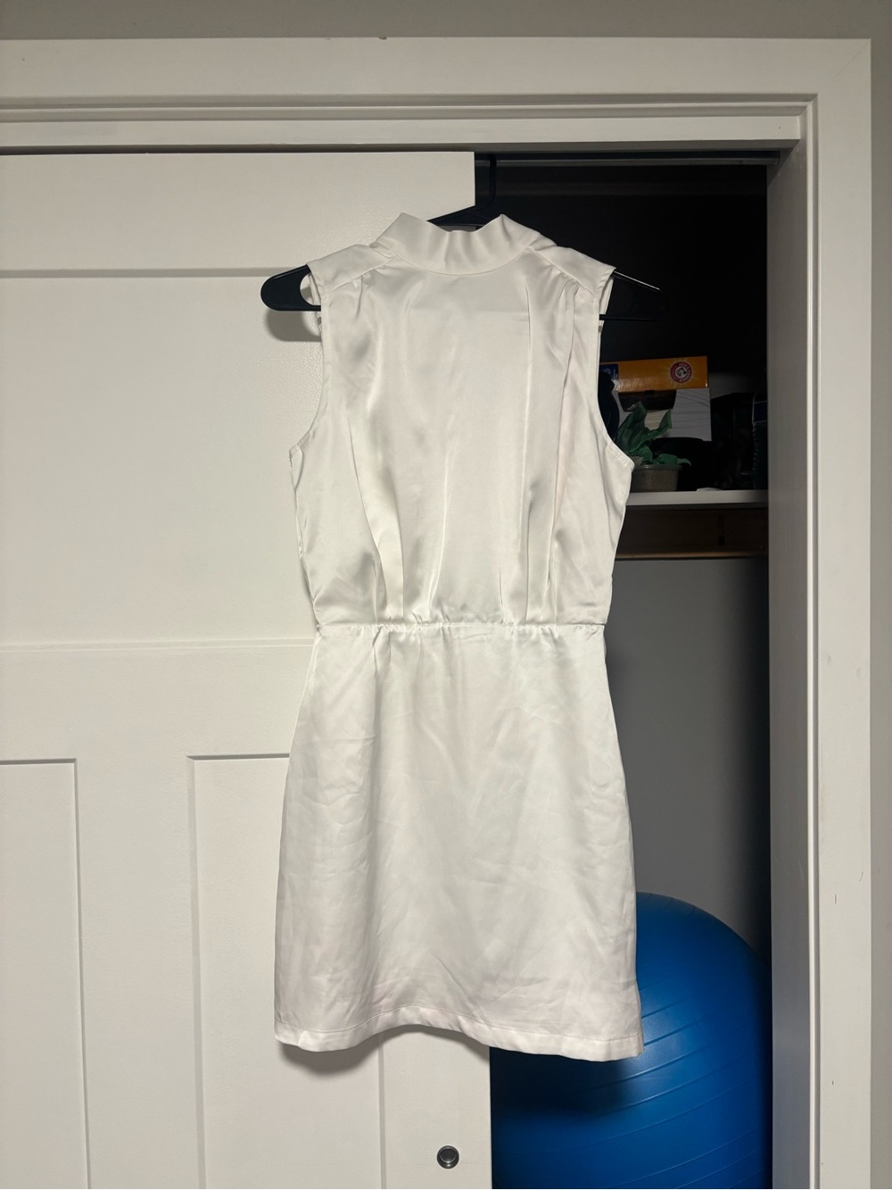 Lulu's White Sleeveless Satin Mini Dress